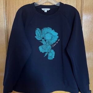 Whistles Embroidered 100% Cotton Women’s Sweatshirt Top Sweater sz Medium EUC
